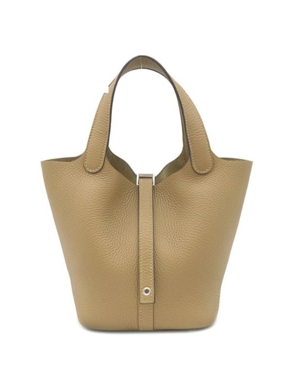 Hermes Handbag Picotin Lock 18 PM Taurillon Clemence Dune Silver